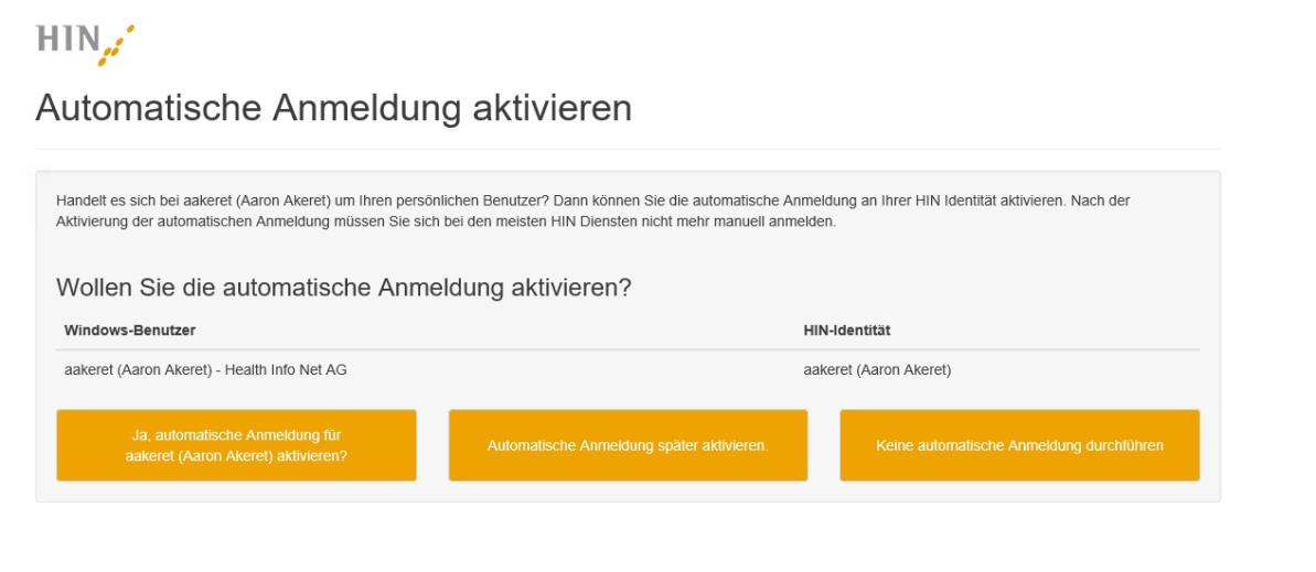 Automatische Anmeldung aktivieren