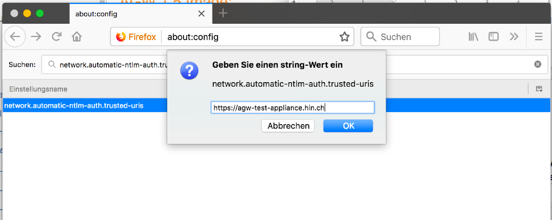 Der gesuchte Wert heisst network.automatic-ntlm-auth.trusted-uris